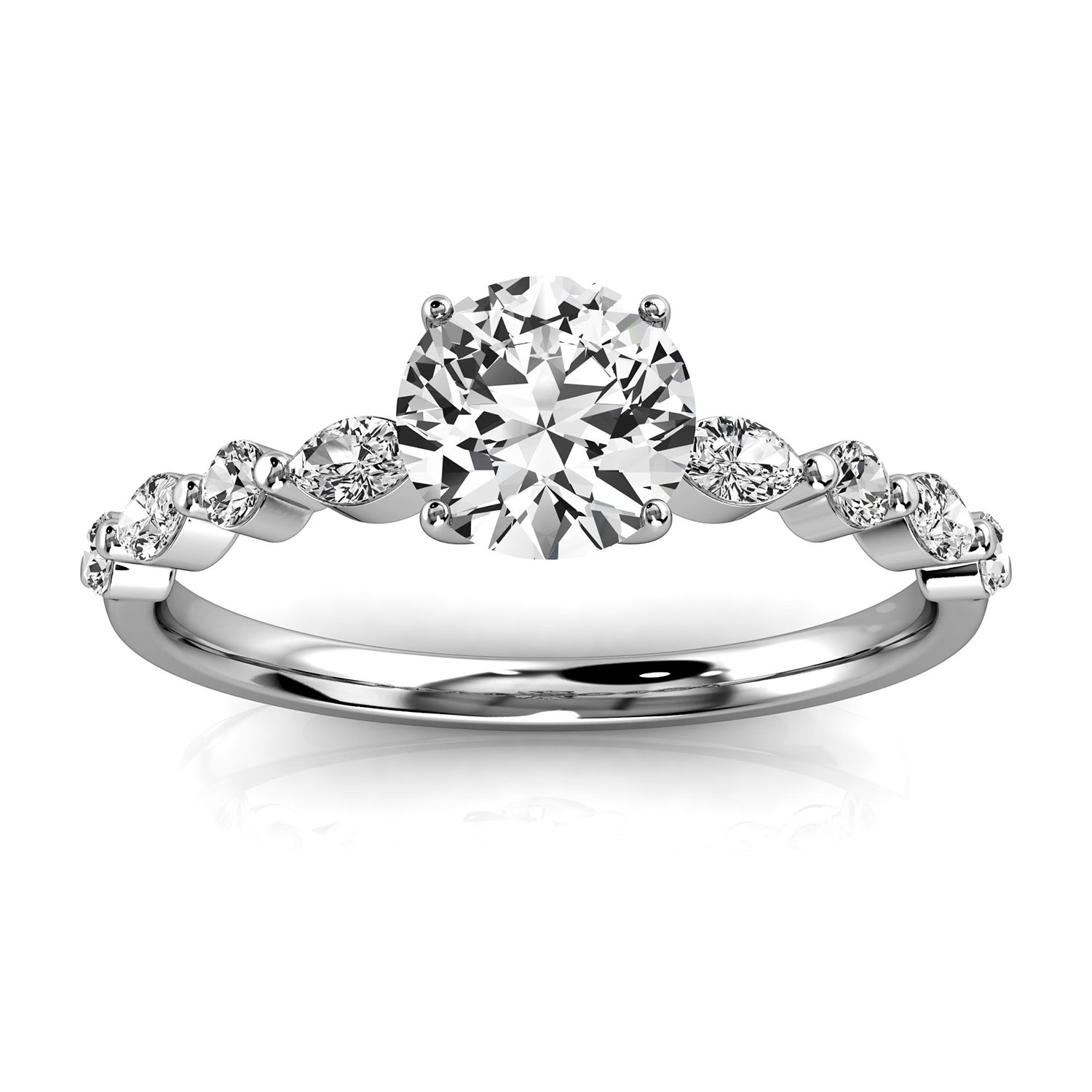 14K White Gold Jocelyn Delicate Marquise & Round Lab Grown Diamond Ring (1/3 ct. tw)